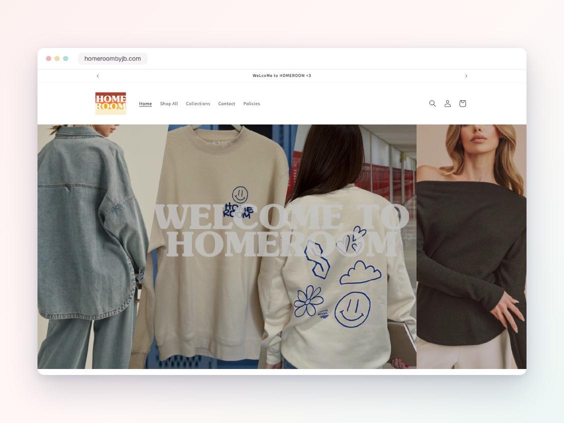 HOMEROOM, Shopify project by Victoria Garland Creative